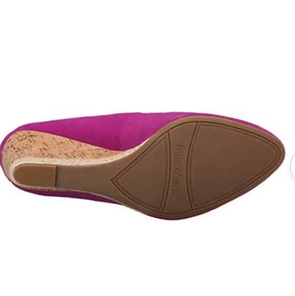 Franco Sarto Calix Cork Wedge Pump Sz: 7 - Fushia - Picture 8 of 16